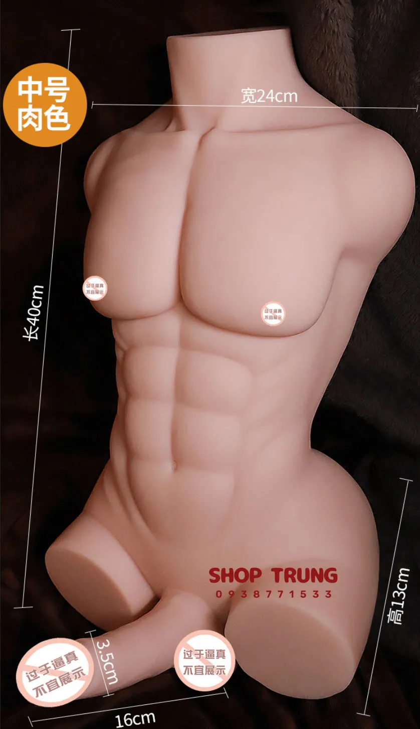 Small Muscular Male Half Body Erotic Silicone Doll — photo 6