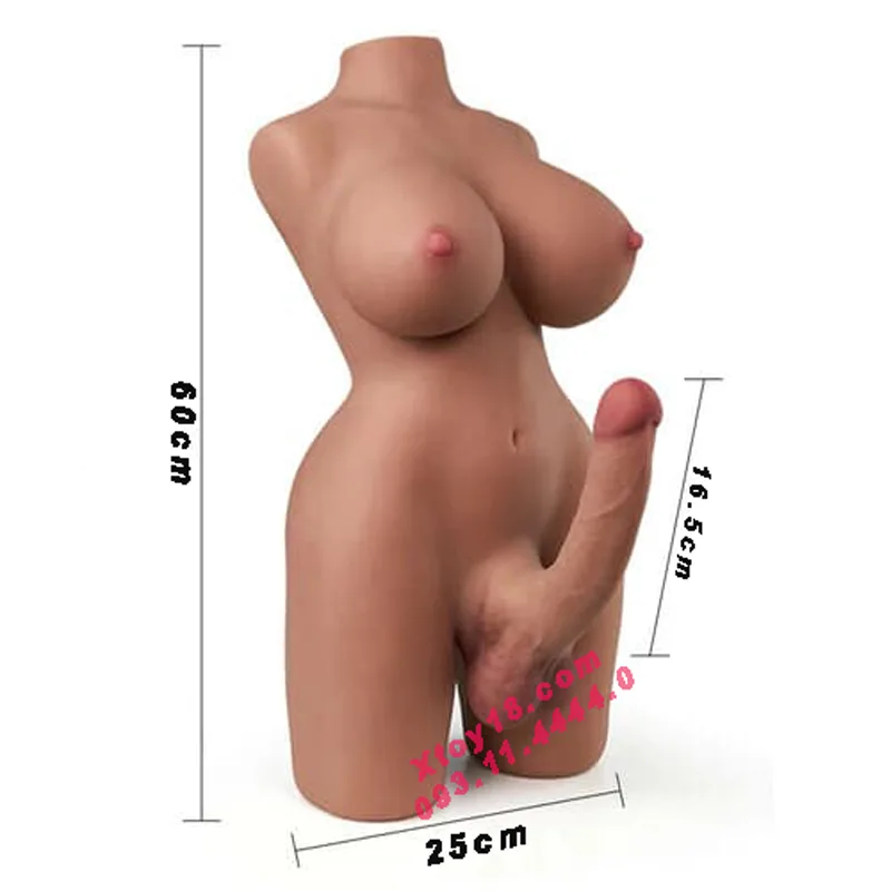 3D Half Body Lesbian Sex Doll Brown Silicone Soft Realistic — photo 2