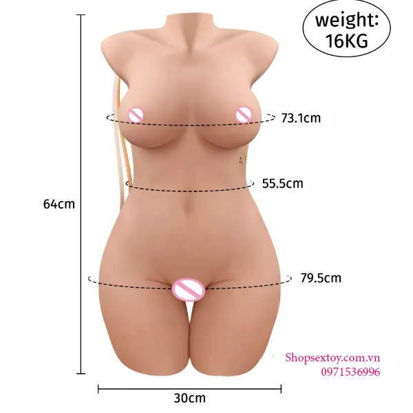 BB 05 Large 3D Half Body Sex Doll Silicone Soft Realistic Features — photo 2