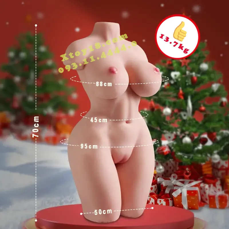 Half Body Large Boobs Vibrating Silicone Sex Doll 17kg — photo 2
