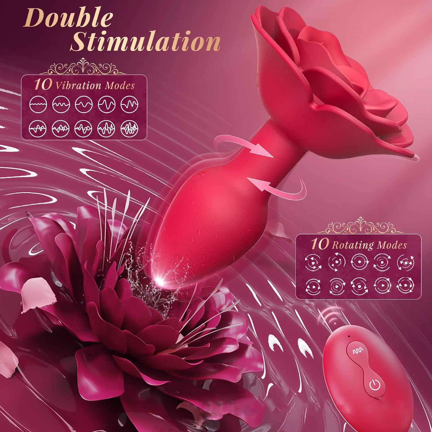 Butt Plug Flower 10 Mode Remote Silicone Anal Stimulator — photo 4