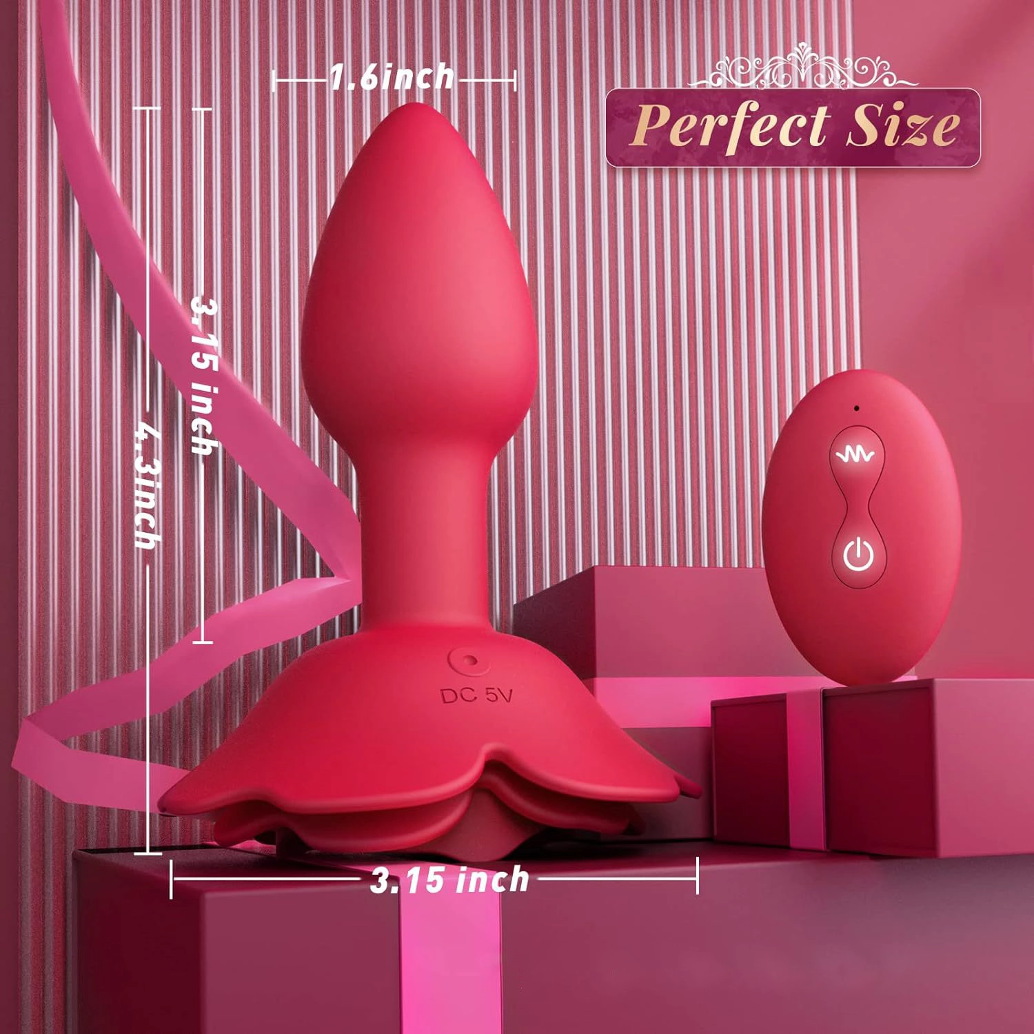 Butt Plug Flower 10 Mode Remote Silicone Anal Stimulator — photo 5