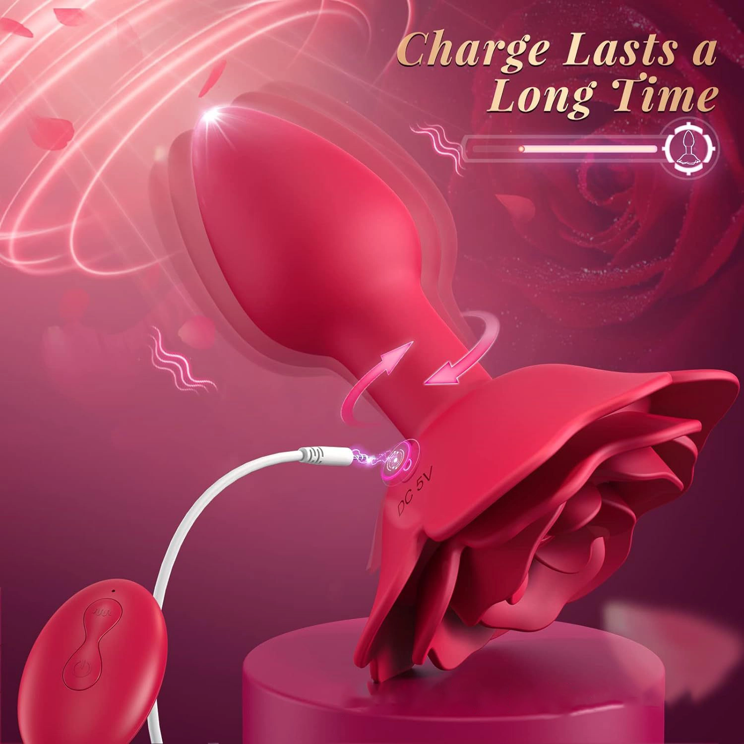 Butt Plug Flower 10 Mode Remote Silicone Anal Stimulator — photo 6
