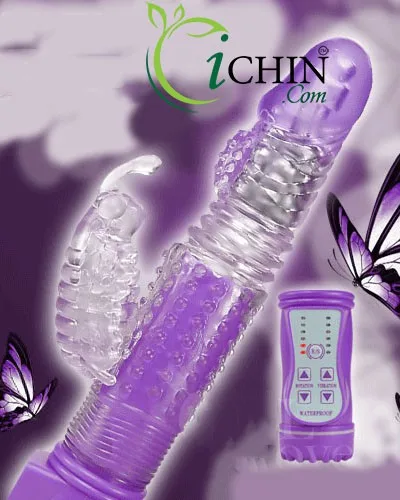 Soft Butterfly Vibrating Rotating Thrusting Dildo for Women — photo 2