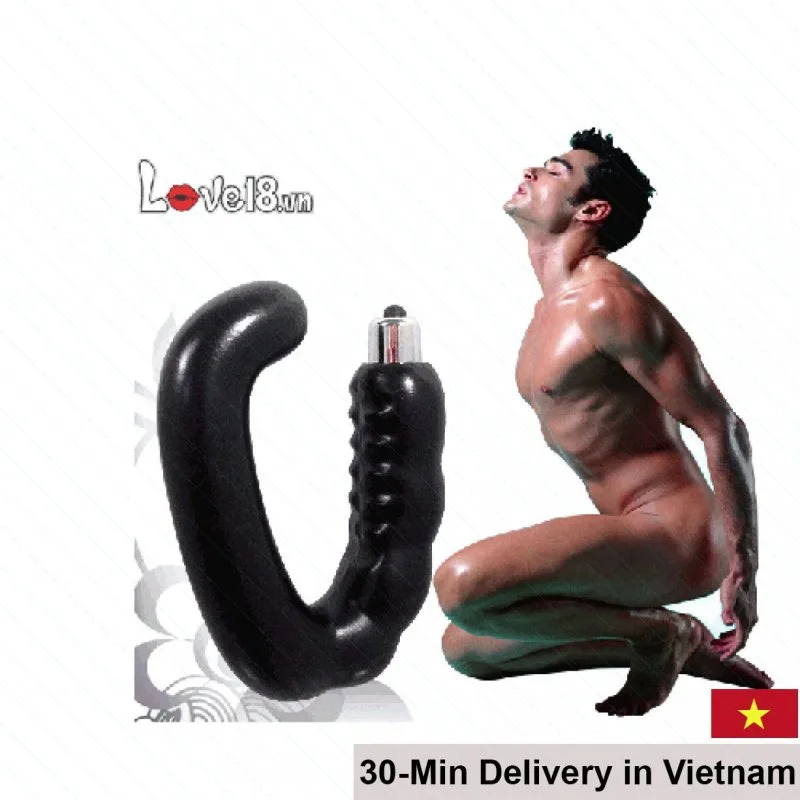C-Shaped Anus Vibrator with Ridges Anal Toy