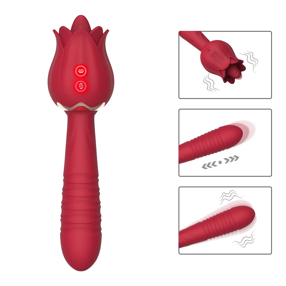 Rose Licking Massager Silicone Tongue Vibration Toy — photo 4