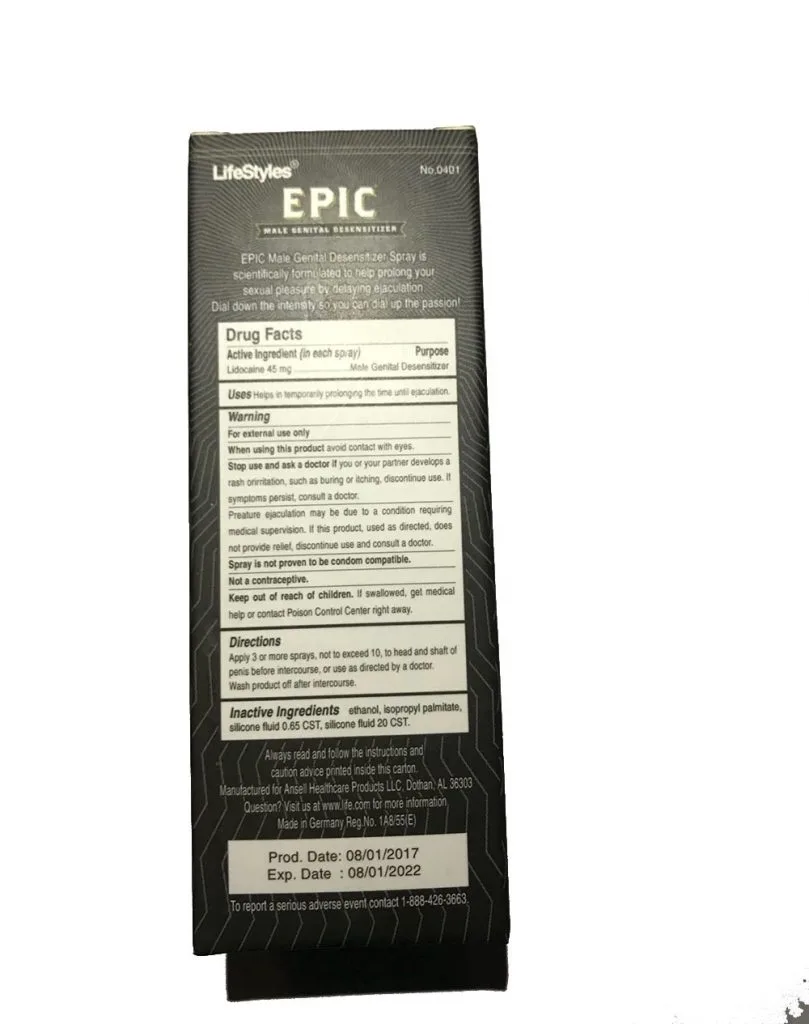 Epic 45ml prolong spray, discreet, delay ejaculation support — photo 4