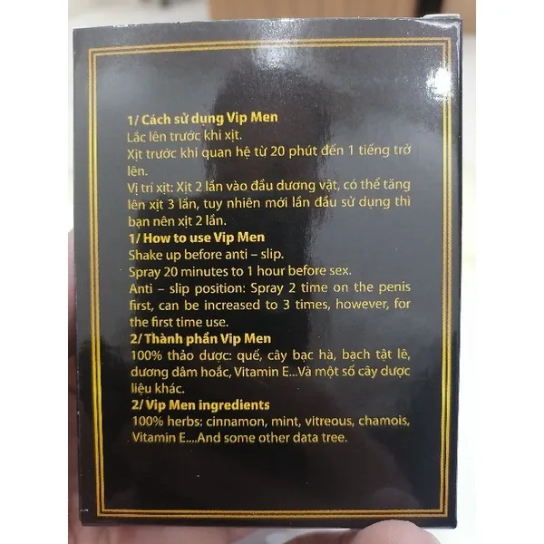 Vip Men Delay Spray 10ml Long Lasting Male Performance Enhancer Vietnam — photo 3