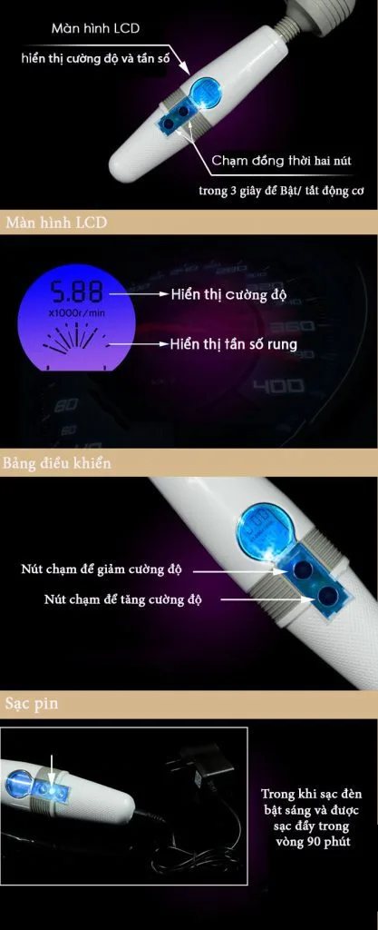 Louge LCD Touchscreen Powerful Multi-Purpose Vibrating Wand — photo 5
