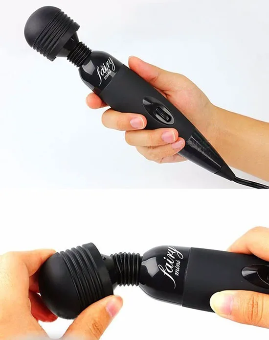 Fairy Black Powerful Massage Wand Vibrator Compact — photo 3