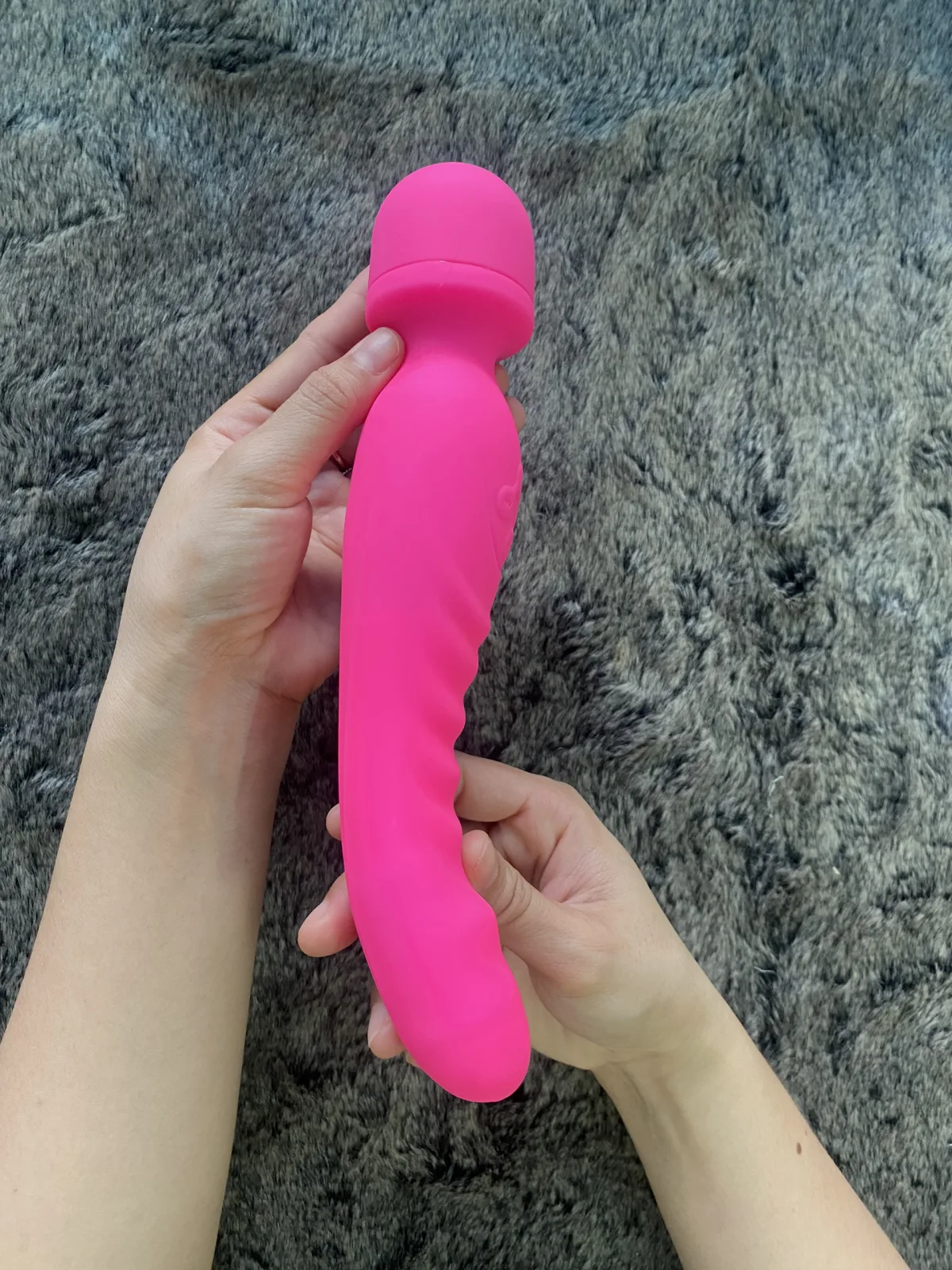 Double Ended Rechargeable Vibrating Wand Waterproof Silicone — photo 6