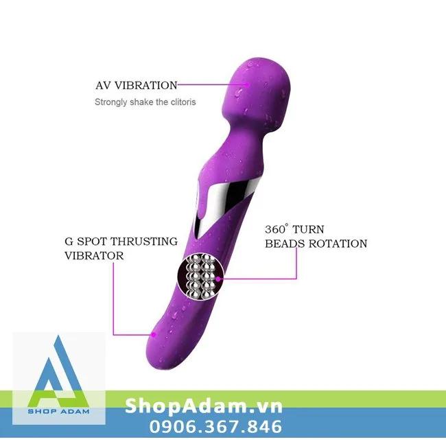 Aphojoy Premium Vibrating Rotating Love Wand Soft Silicone Tail Design — photo 3