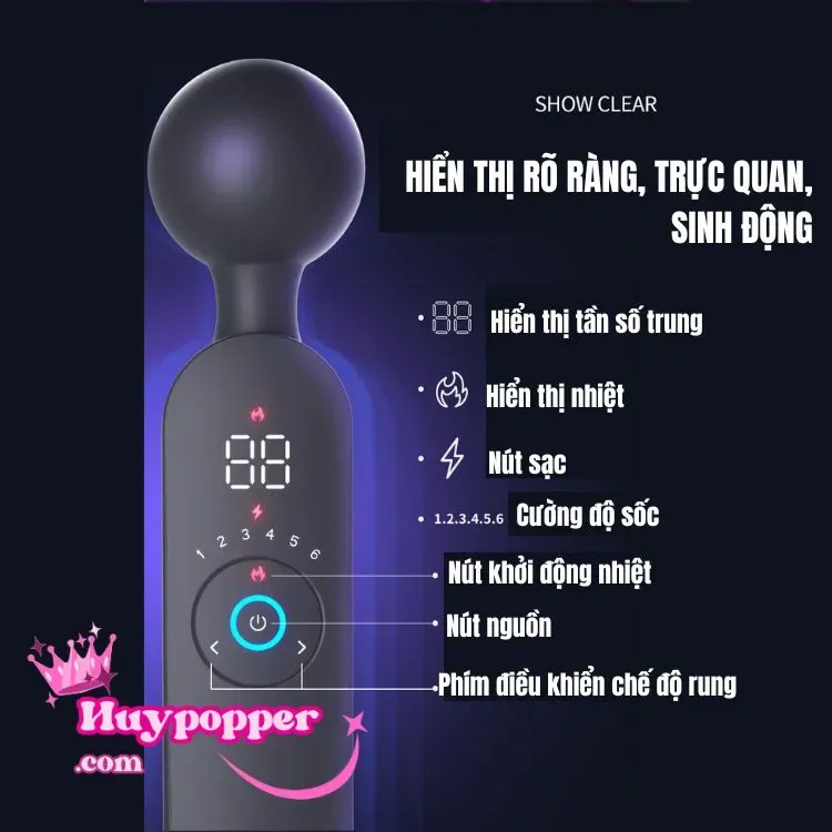 Eagle 12-Speed Heated Vibration Massage Wand Lightweight Toy — photo 2
