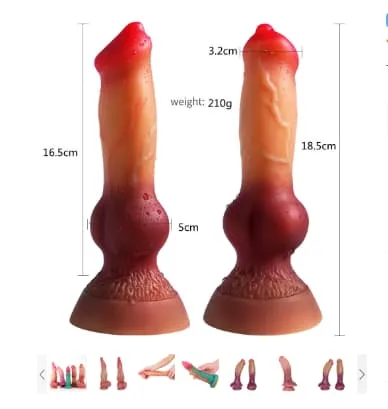 Realistic Dog Style Silicone Dildo with Wall Mount — photo 2