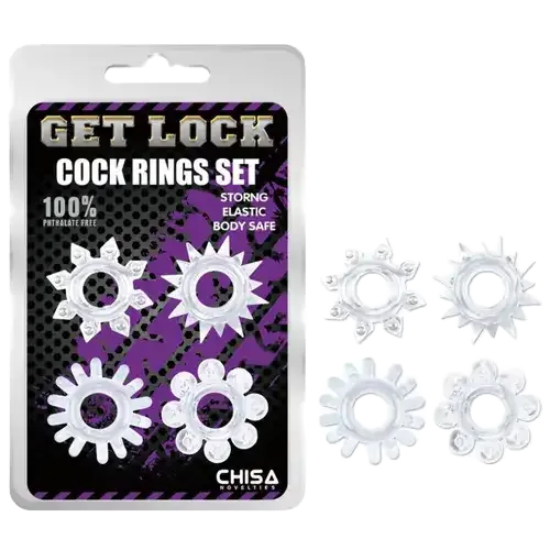 Chisa 4-Pack Spiked Silicone Penis Rings Female Stimulator
