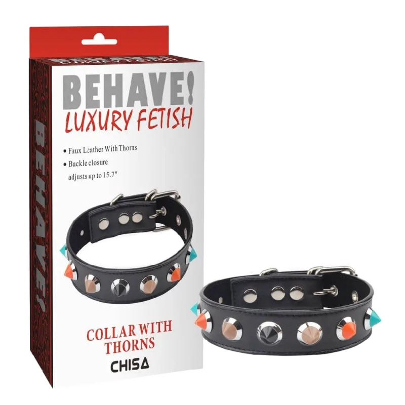 Chisa Behave Luxury Spiked Fetish Collar BDSM Accessory