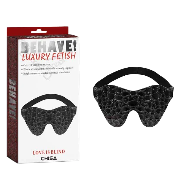 Chisa Black Leather Blindfold Adjustable Comfortable