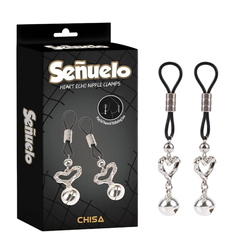 Chisa Heart Echo Nipple Clamps BDSM Intense Stim