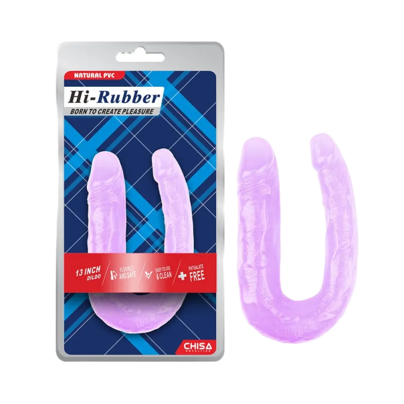 Chisa Hi-Rubber Dual Head Purple 13 Inch Silicone Dildo