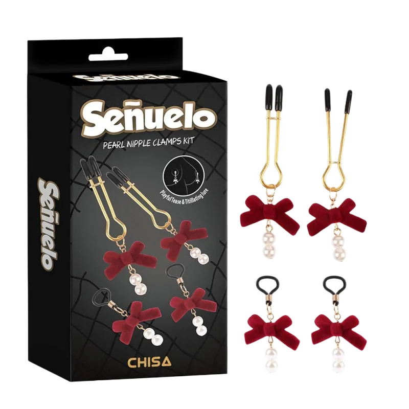 Chisa Senuelo Pearl Nipple Clamps Kit BDSM Essential
