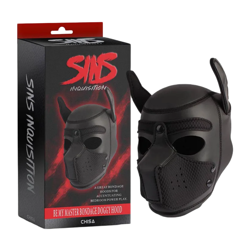 Chisa Sins BDSM Dog Hood Master Bondage PU Mask Fetish Gear