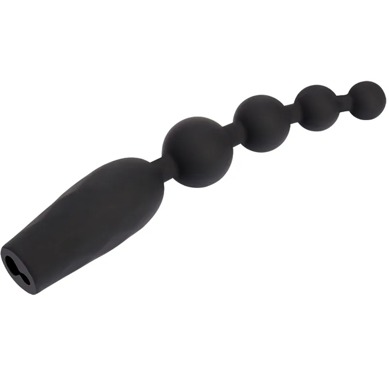 Black Mont Rechargeable Anal Beads Silicone Vibrator — photo 2