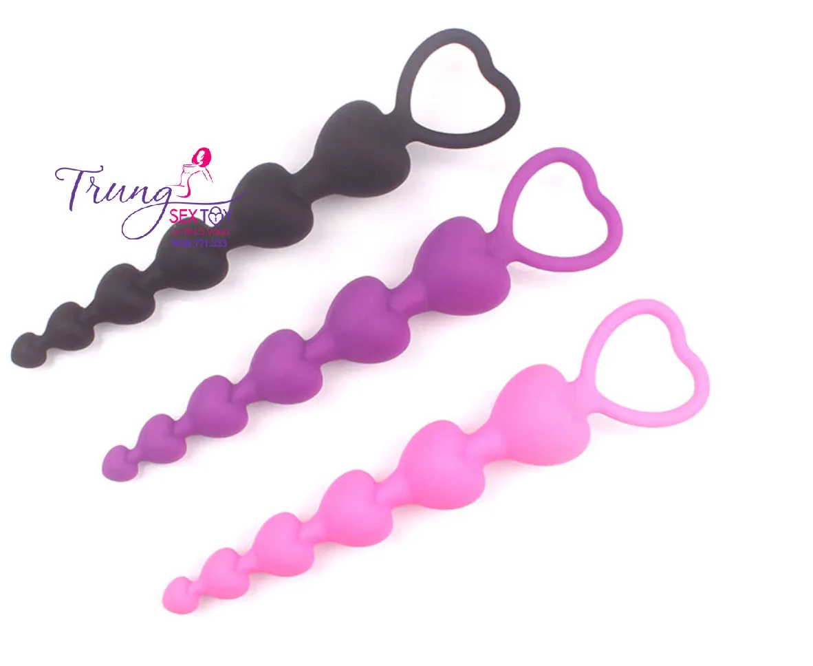 heart bead anal stimulator soft silicone 18.5cm — photo 2