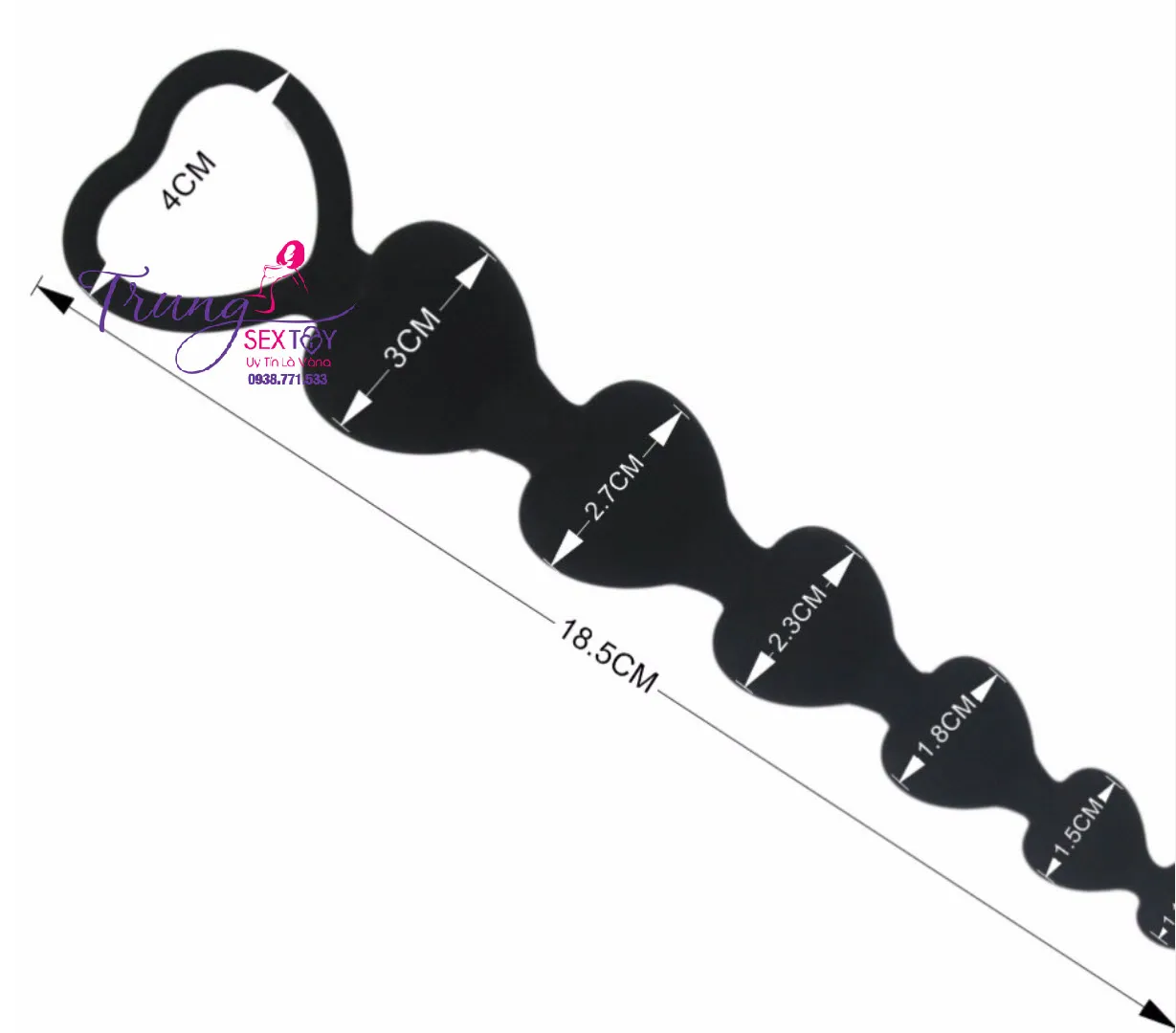 heart bead anal stimulator soft silicone 18.5cm — photo 7