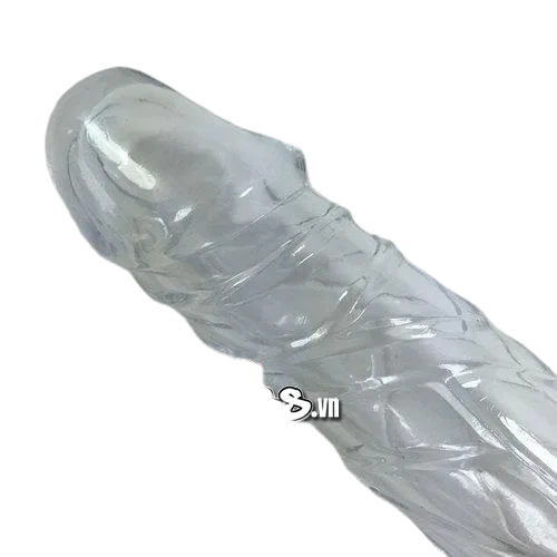 Clear Ribbed Silicone Penis Extender Delay & Size