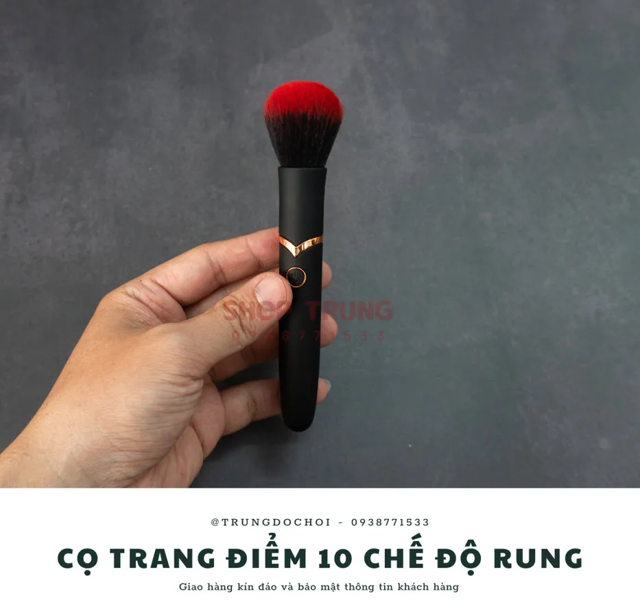 Multi-Speed Vibrating Makeup Brush Silicone Adult Toy — photo 2