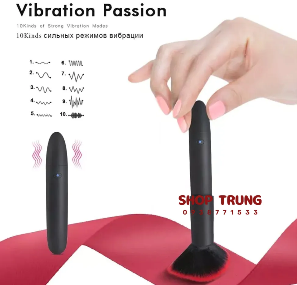 Multi-Speed Vibrating Makeup Brush Silicone Adult Toy — photo 3