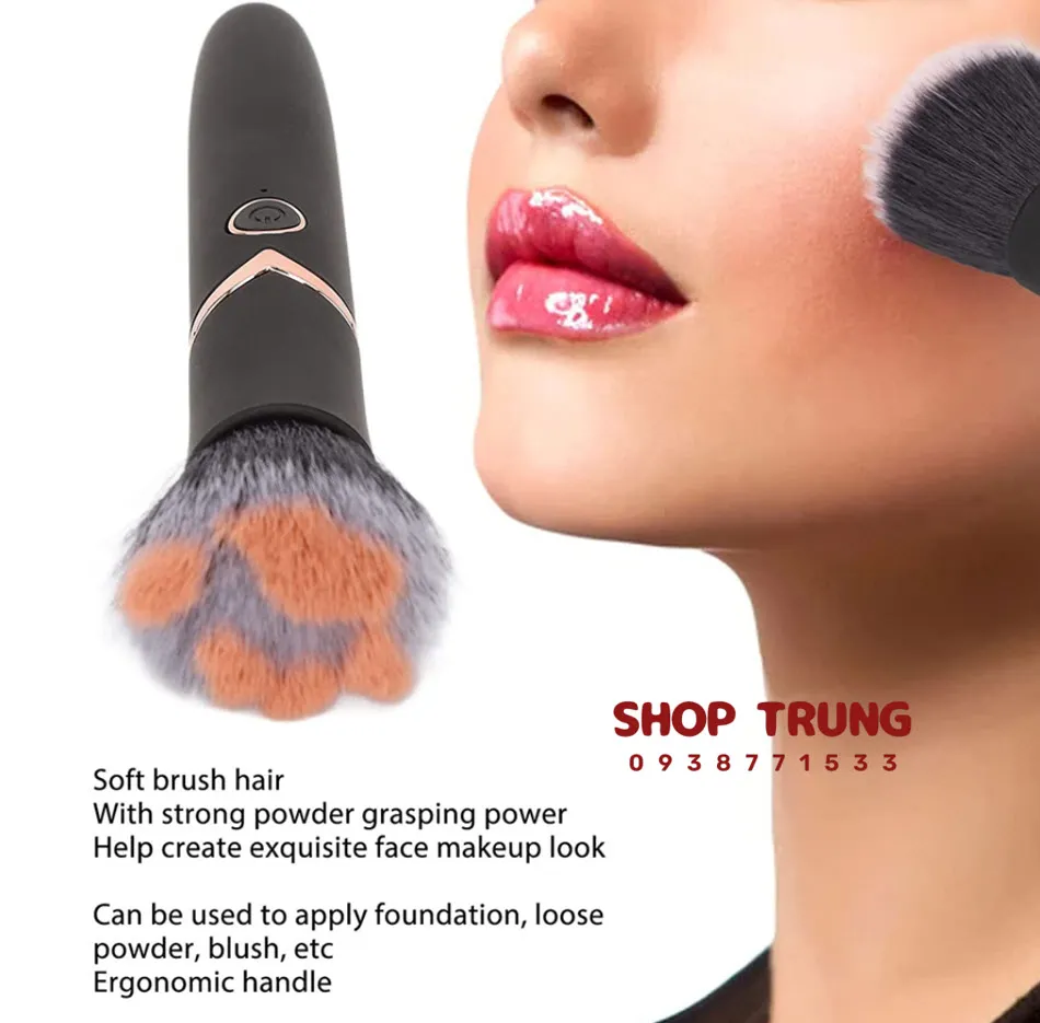 Multi-Speed Vibrating Makeup Brush Silicone Adult Toy — photo 5