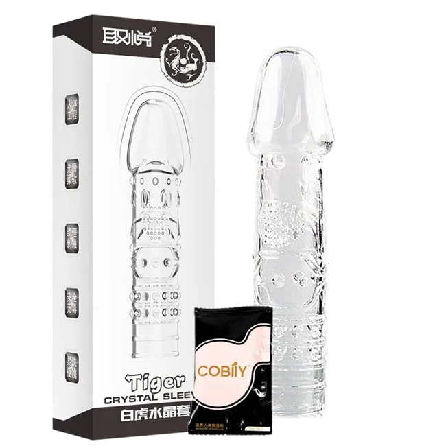 CoBiiy Realistic Smooth Ribbed Penis Sleeve Extender