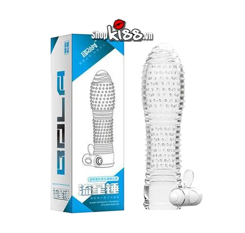 Cobiiy Transparent Vibrating Penis Sleeve, Male Pleasure Toy