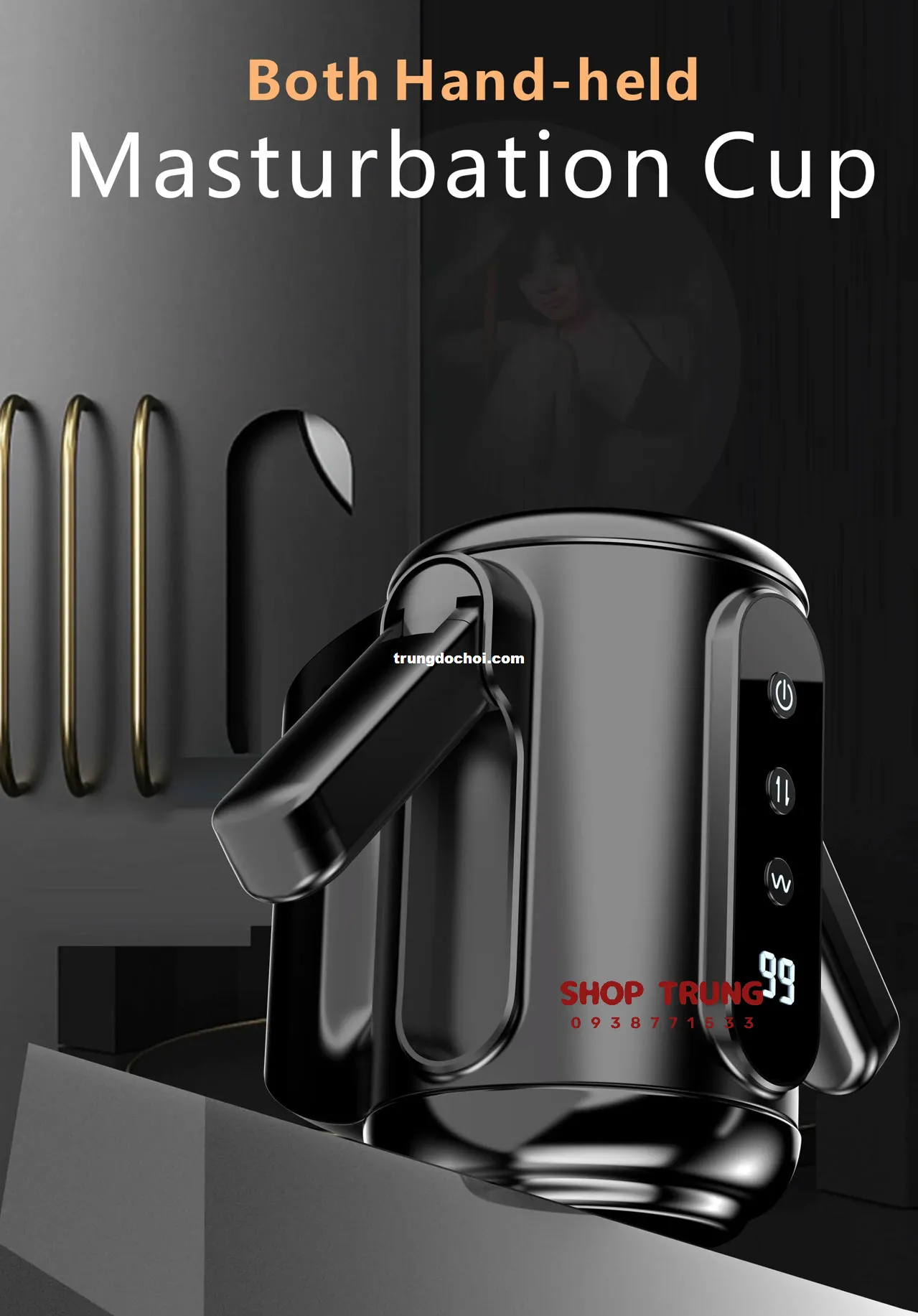 Both Hand Handheld Vibrating Squeezing Masturbation Cup — photo 2