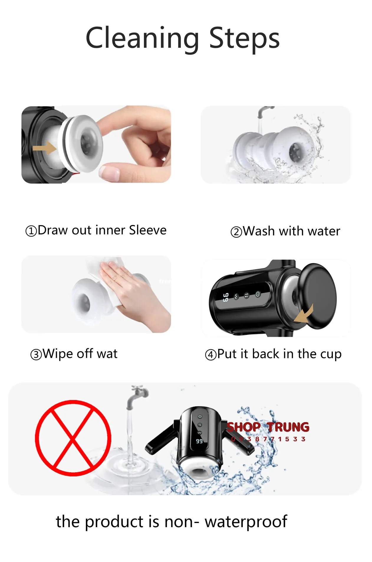 Both Hand Handheld Vibrating Squeezing Masturbation Cup — photo 7