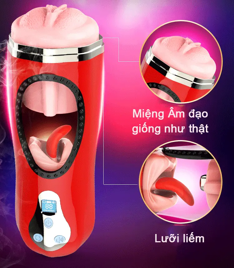 Heated Licking Vibrating Masturbation Cup 5 Modes Sound Effect — photo 2