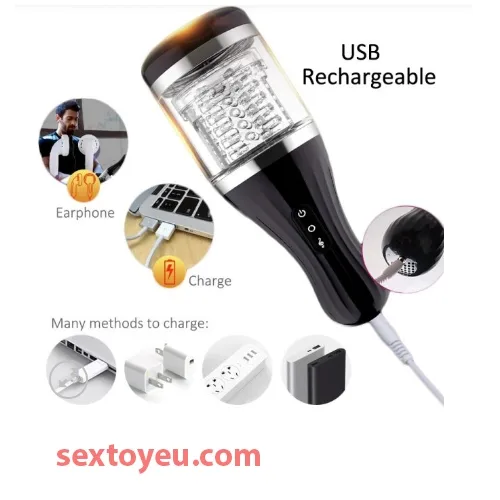 Compact 360° Automatic Rotating Masturbation Cup Black — photo 3