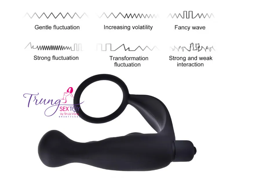 Silicone Cockring with 10 Vibration Modes for Anal Male Pleasure — photo 5