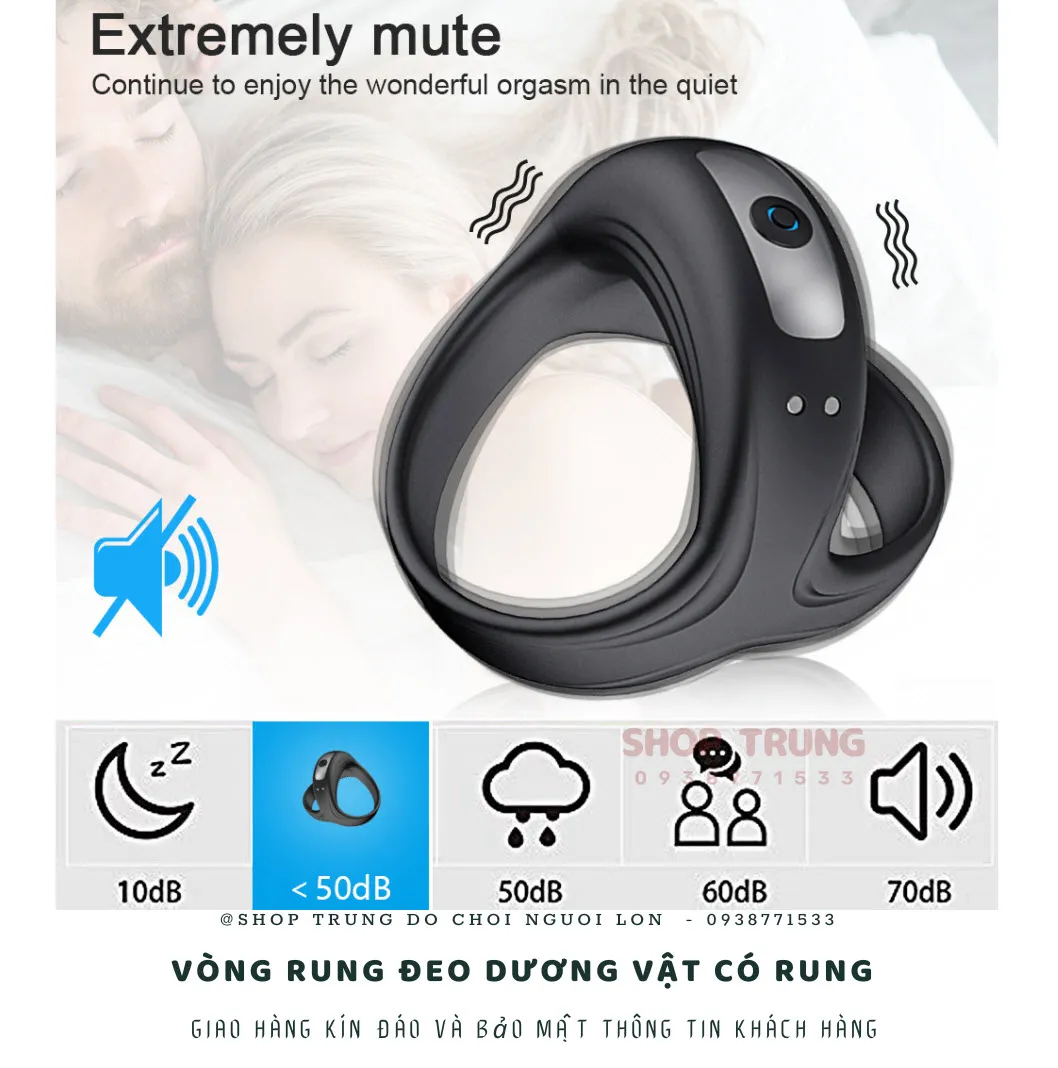 Premium Silicone Cockring with 10 Vibration Modes Waterproof — photo 3
