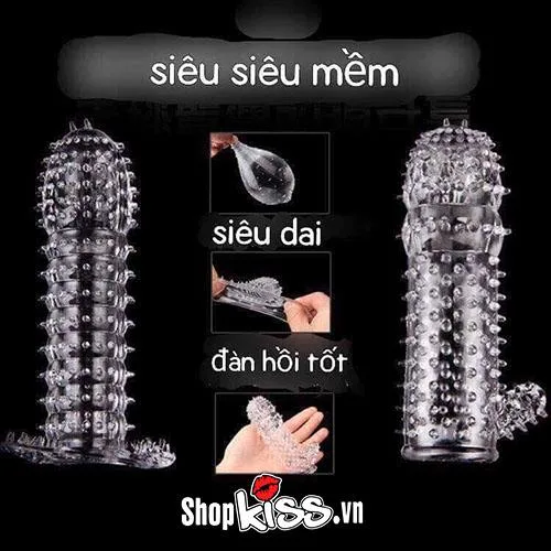 5pcs Transparent Textured Penis Sleeves Soft Silicone Enhancers — photo 6