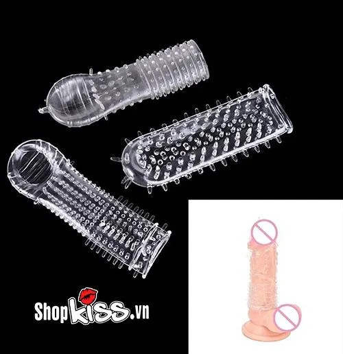 5pcs Transparent Textured Penis Sleeves Soft Silicone Enhancers — photo 7