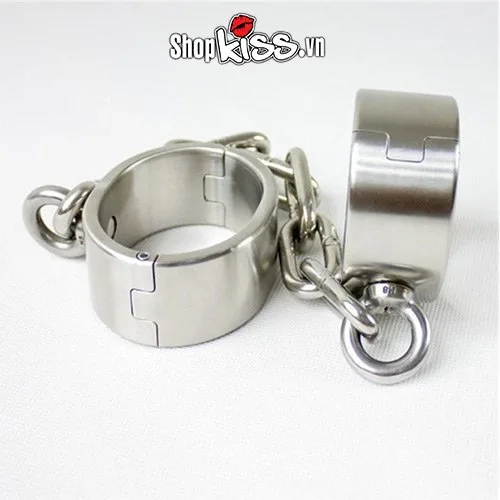 Heavy Duty Stainless Steel BDSM Metal Leg Cuffs Durable Restraints — photo 5