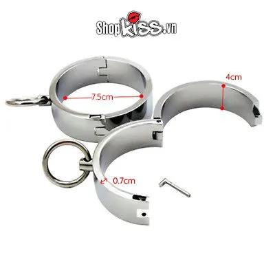 Heavy Duty Stainless Steel BDSM Metal Leg Cuffs Durable Restraints — photo 6