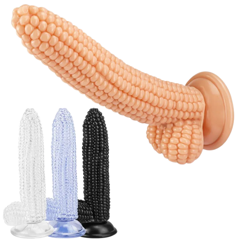 Corn Shaped Silicone Dildo Wall Mounted Natural Texture