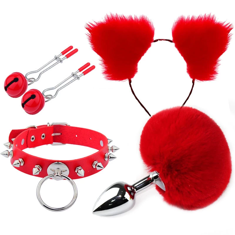 Colorful Sexy Fox Tail & Ear Cosplay Accessories BDSM Set — photo 3