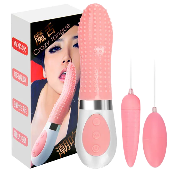 Crazy Tongue Dual-Ended G-Spot Clitoral Licking Vibrator Japan