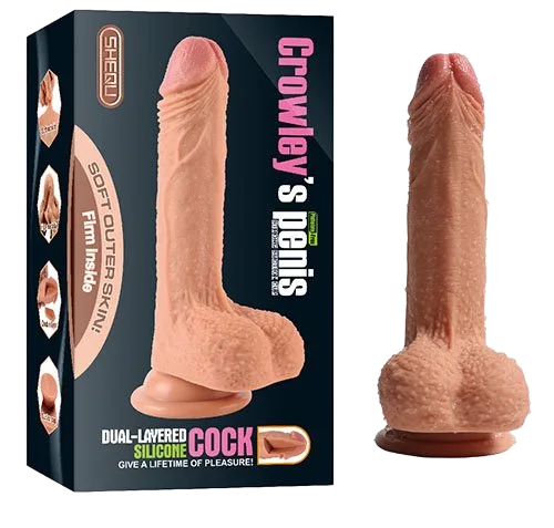 Crowley Penis Soft Silicone Dual Layer Wall Suction Dildo
