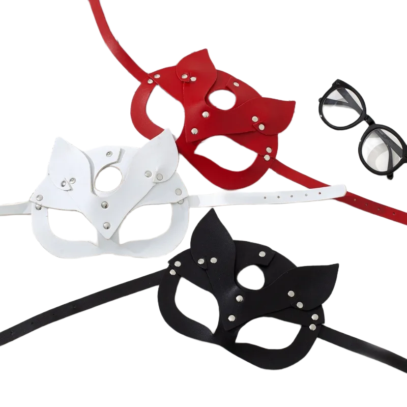 Cute Cat Ear Leather Mask Soft Flexible Easy Clean Play
