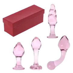 Cute Glass Anal Plug Textured Design